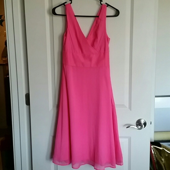Jcrew Sophia Pink 100% Silk Chiffon Dress  Size 00