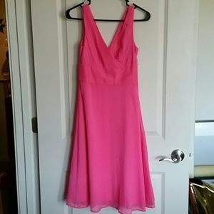 Jcrew Sophia Pink 100% Silk Chiffon Dress  Size 00