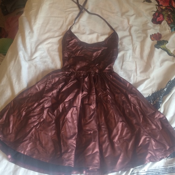 shiny/metallic skater dress
