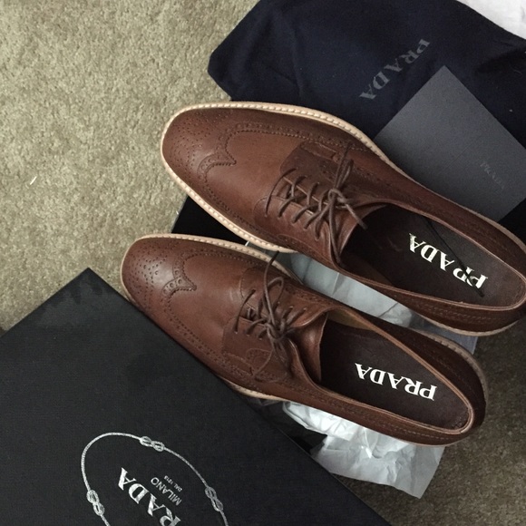 Prada leather platform Oxford shoes