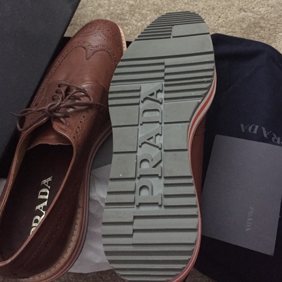 Prada leather platform Oxford shoes