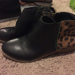 Dolce Vita black and animal print booties