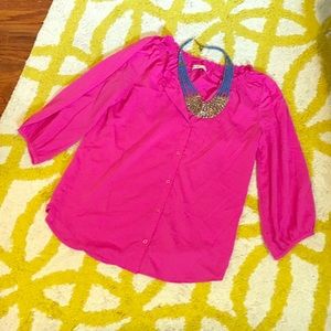 💥host pick 💥 Hot pink 3/4 sleeve top