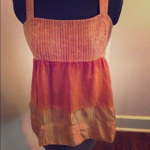 Arden B 100% silk orange top size S