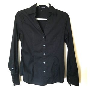 Express Black Button Up Blouse