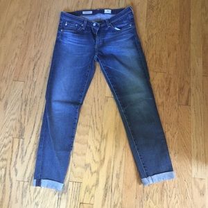 Skinny cropped and rolled jeans