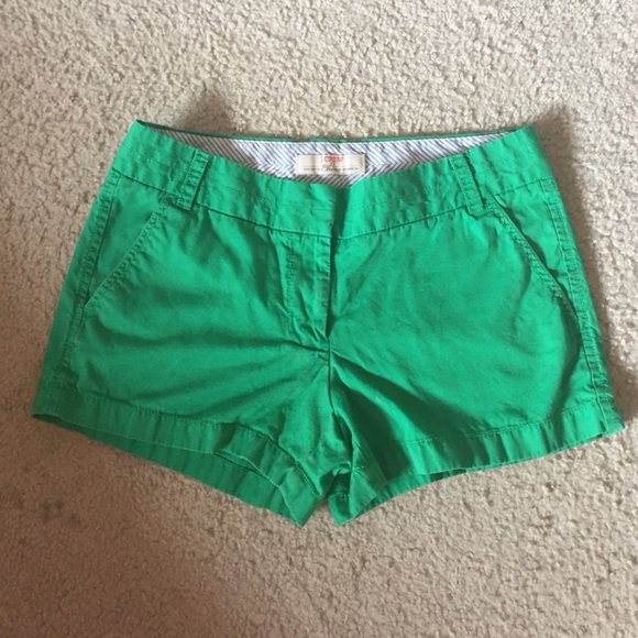 Green J. Crew chino shorts