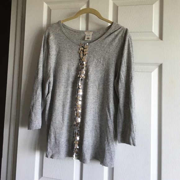 Old Navy Gray/Silver Metallic Sweater