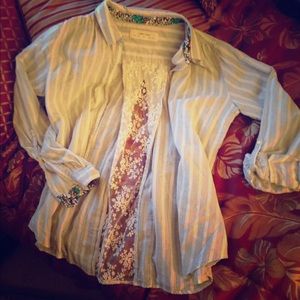 Anthropologie (Isabella sindair) shirt • lace back
