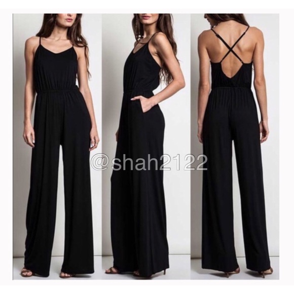 Jumpsuit jumper dress criss cross back dress pant - Picture 2 of 7