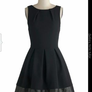 Black dress w/faux leather trim