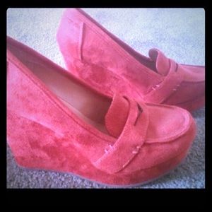 Like new Burnt Orange Wedges- Just in time for Fall