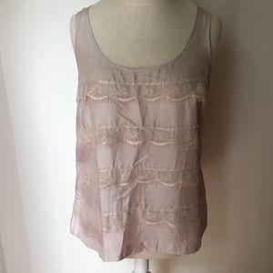 Taupe Silk Jcrew Tank Top