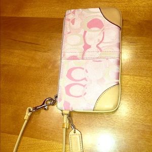 Adorable pink Coach wristlet