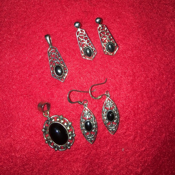 Jewelry - Earrings and pendants.  Sterling