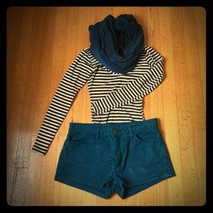 American Apparel Stripped Leotard Bodysuit Size S