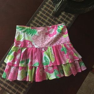 Lilly Pulitzer pink flamingo skirt size 10