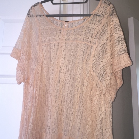 Pale pink breezy summer free people top