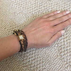Michael Kors Snakeskin Print leather bracelet