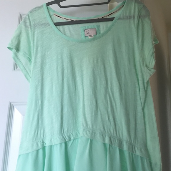 Mint green flowy Anthropologie top