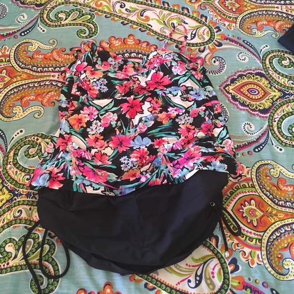 EUC floral bathing suit.