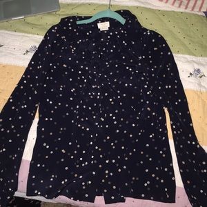Navy Polka Dot Top