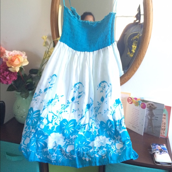 Light blue strapless summer sun dress!