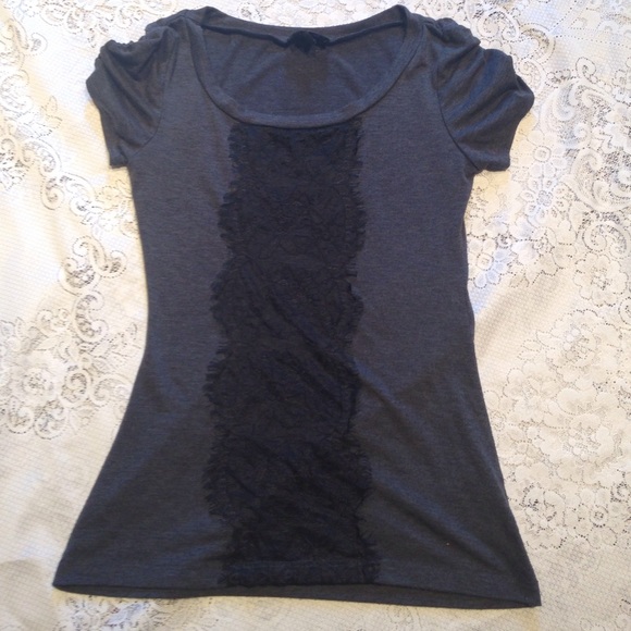 Grey lace T-shirt