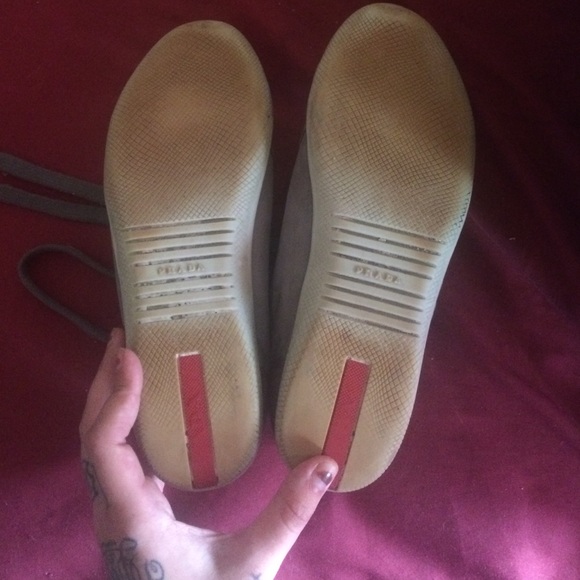 Authentic Metallic Silver & Grey Prada Sneaks - Picture 4 of 4