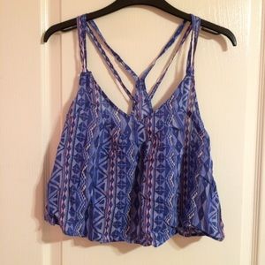 Hollister blue and pink Aztec tank top