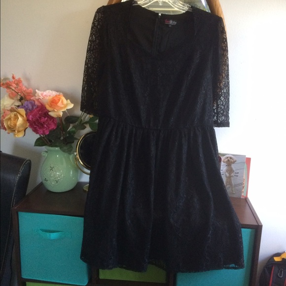 Gothic style black skater dress