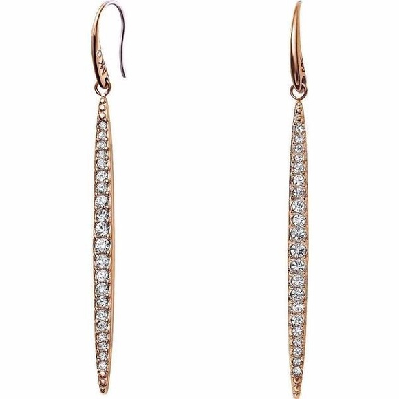 Michael Kors Matchstick Gold Tone Crystal Earrings
