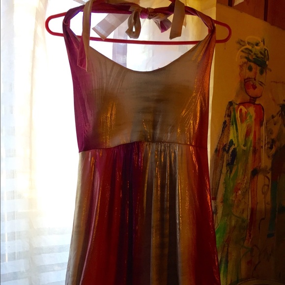 Shimmery multi color halter dress - Picture 3 of 3