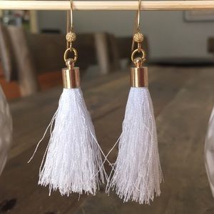 White tassel earrings *super trendy*