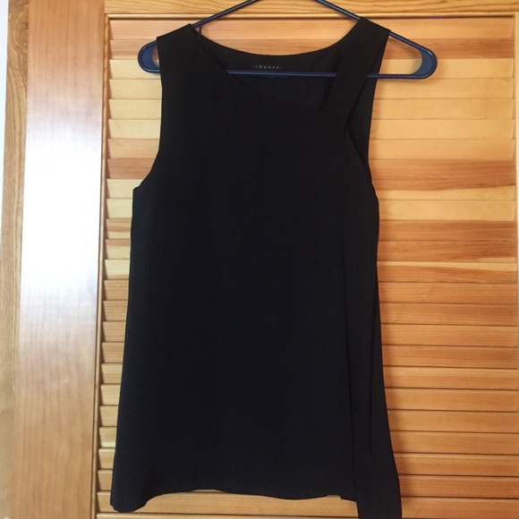 Theory black silk tank