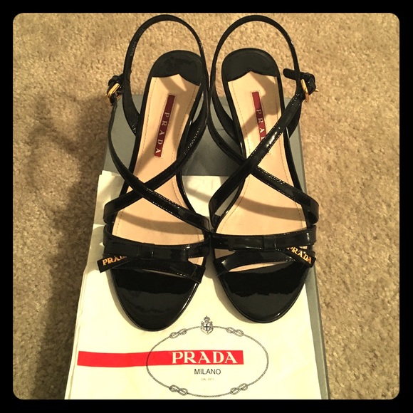 Prada small wedge sandals