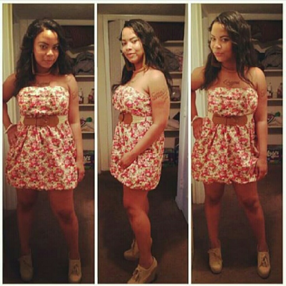 Peach floral dress