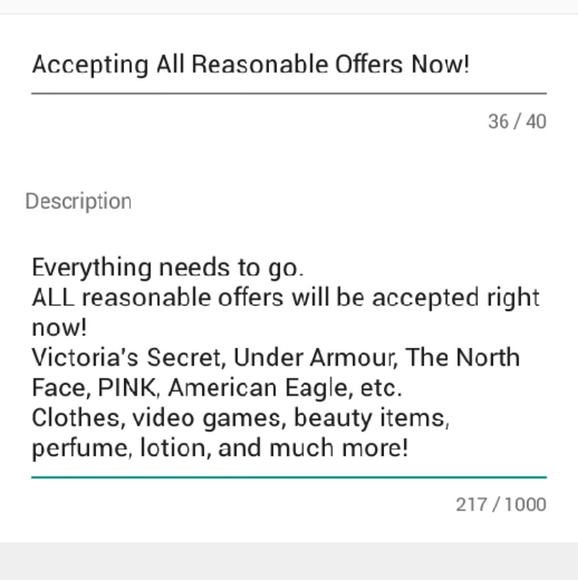 Accepting all Offers!