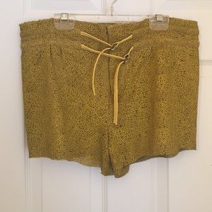 Helmut Lang 100% Lamb Leather Laser Cut Shorts