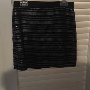 Black sequined skirt