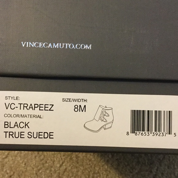 Vince Camuto Trapeez bootie. Black suede.  Size 8. - Picture 1 of 4