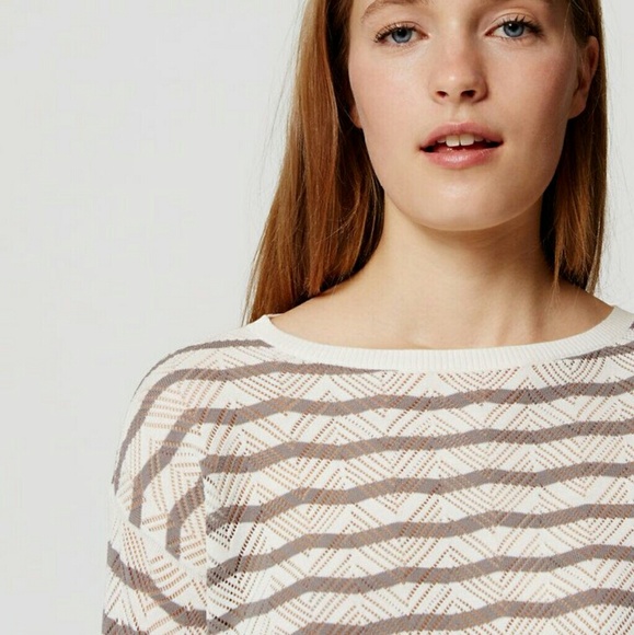 NWT Ann Taylor Loft Striped Chevron Sweater - Picture 2 of 3