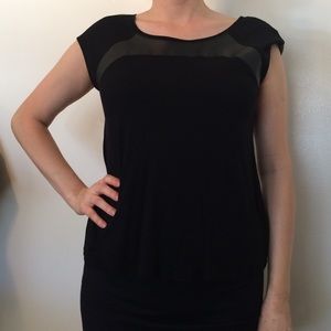 Express black faux leather top