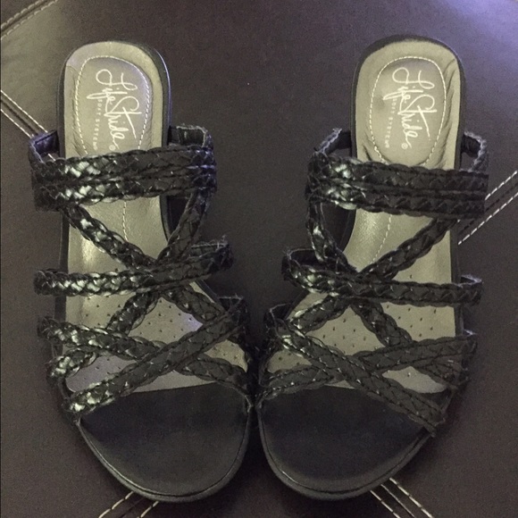 Life Stride Sandal Heels Black