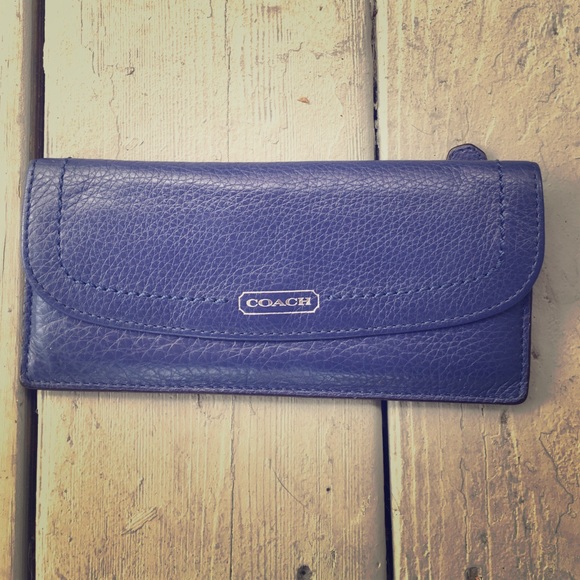 Royal Blue Coach Leather Wallet