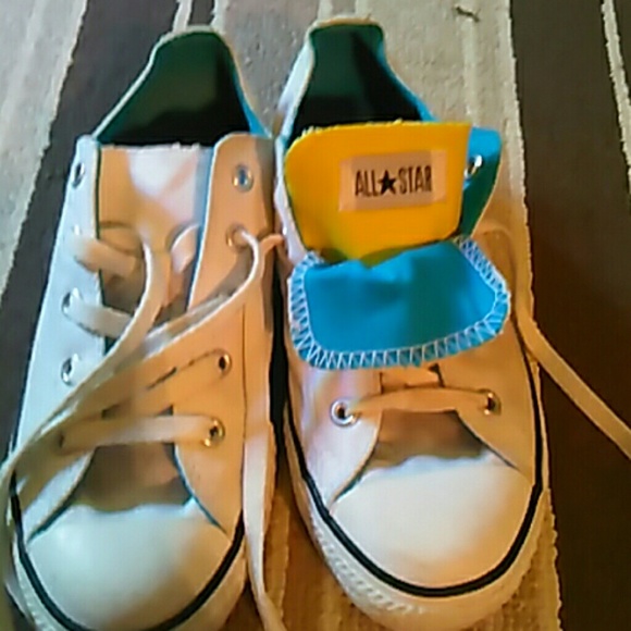 White converse girls size 3 womens 5.5