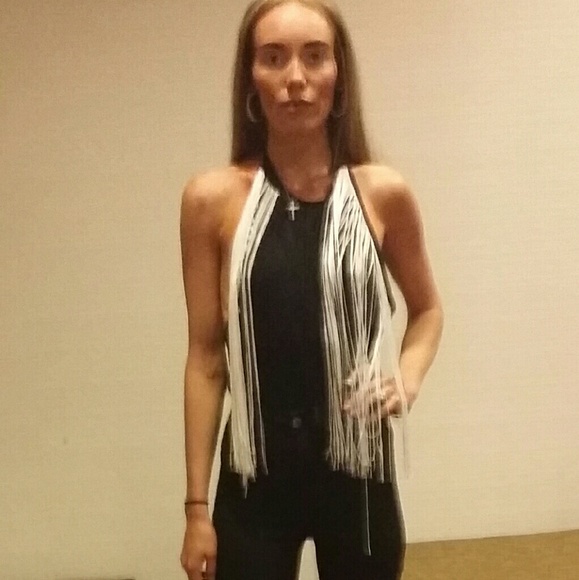 Nasty gal fringe backless shirt