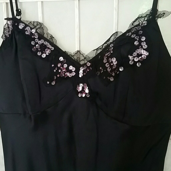 Blk silk Cache evening slip dress - Picture 2 of 4