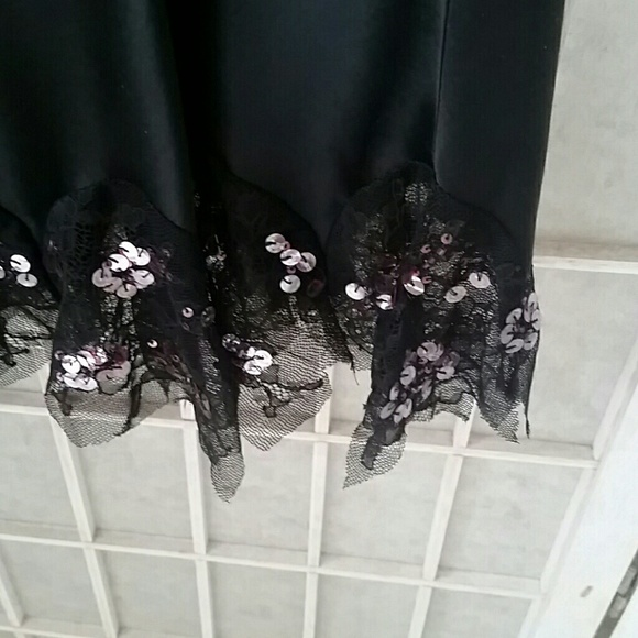 Blk silk Cache evening slip dress - Picture 4 of 4