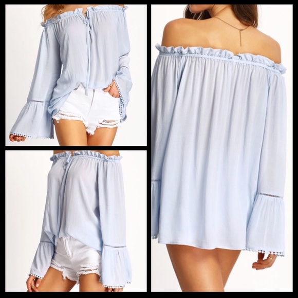 Off the shoulders bell sleeve blouse. Price firm. - Picture 2 of 4